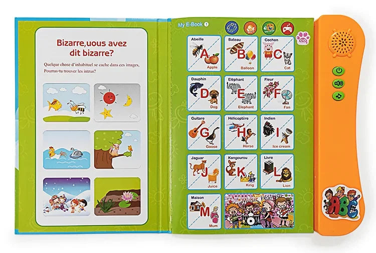 French-English Bilingual Children's Voice Reading Book Early Learning Toy