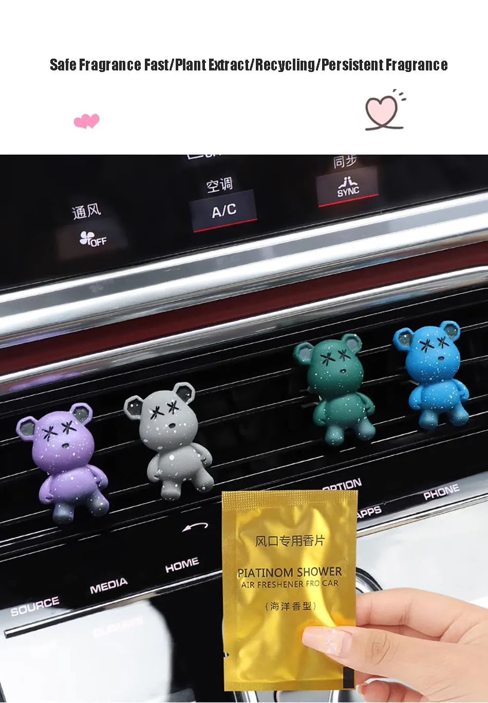 CowLost | product_id-bear-car-air-freshener-vent-clip-ocean-scent-aromatherapy-decoration |8