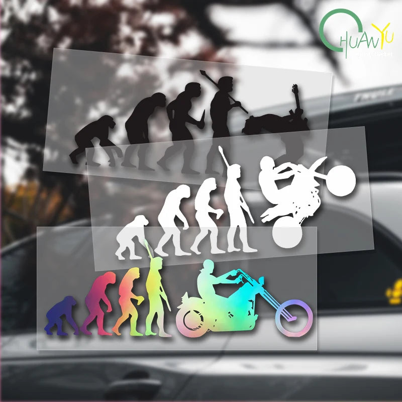 CowLost | interesting-human-evolution-course-creative-car-windows-motorcycle-body-pvc |1
