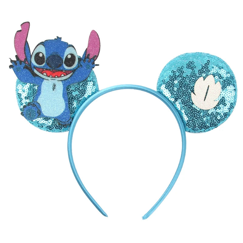 CowLost | cartoon-lilo-stitch-head-band-girls-sequins-bow-hairband |56
