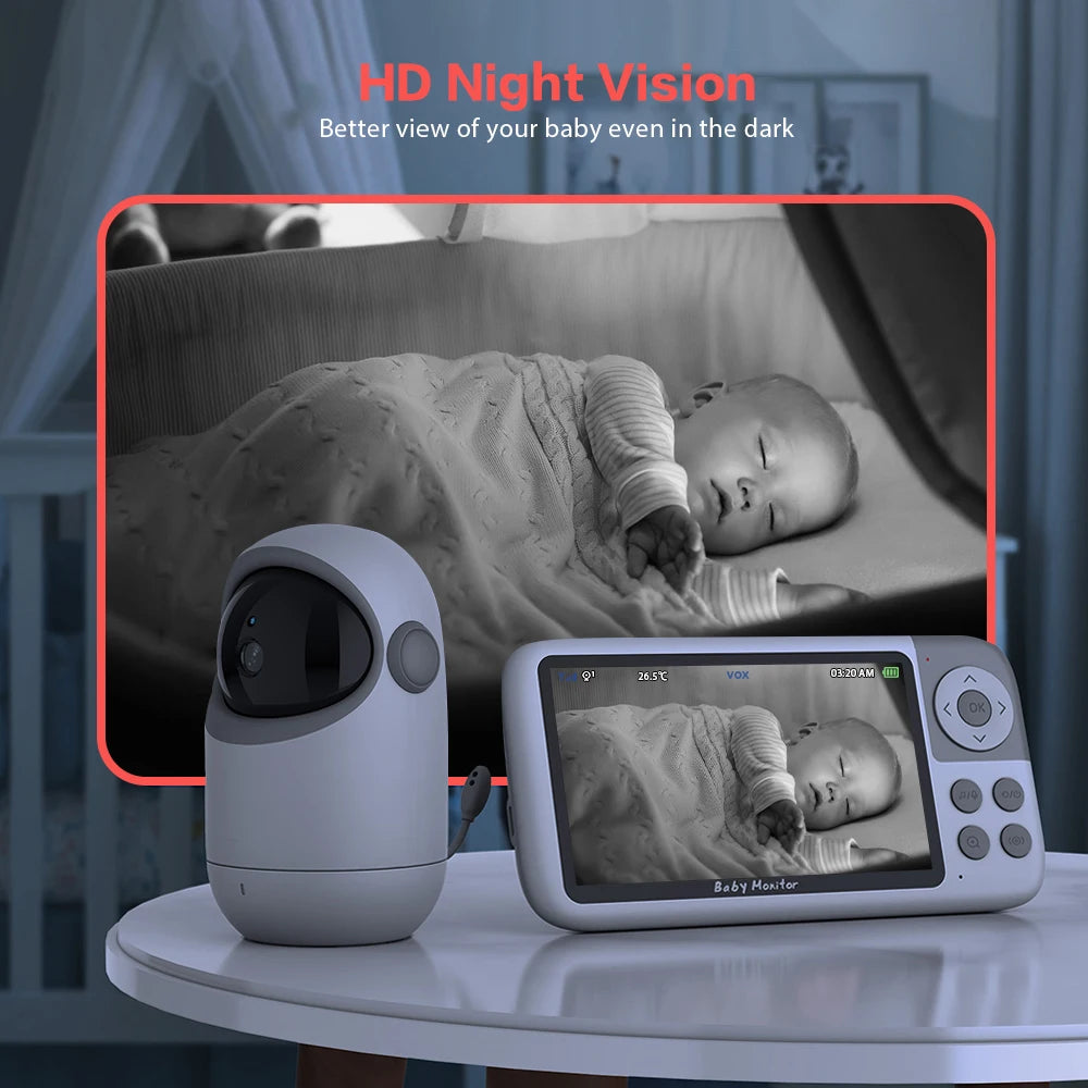 CowLost | vb806-video-baby-monitor-camera-720p-5inch-large-display-3x-zoom-pan-tilt-security-camera-300m-transmissian-distance-2-way-audio |8