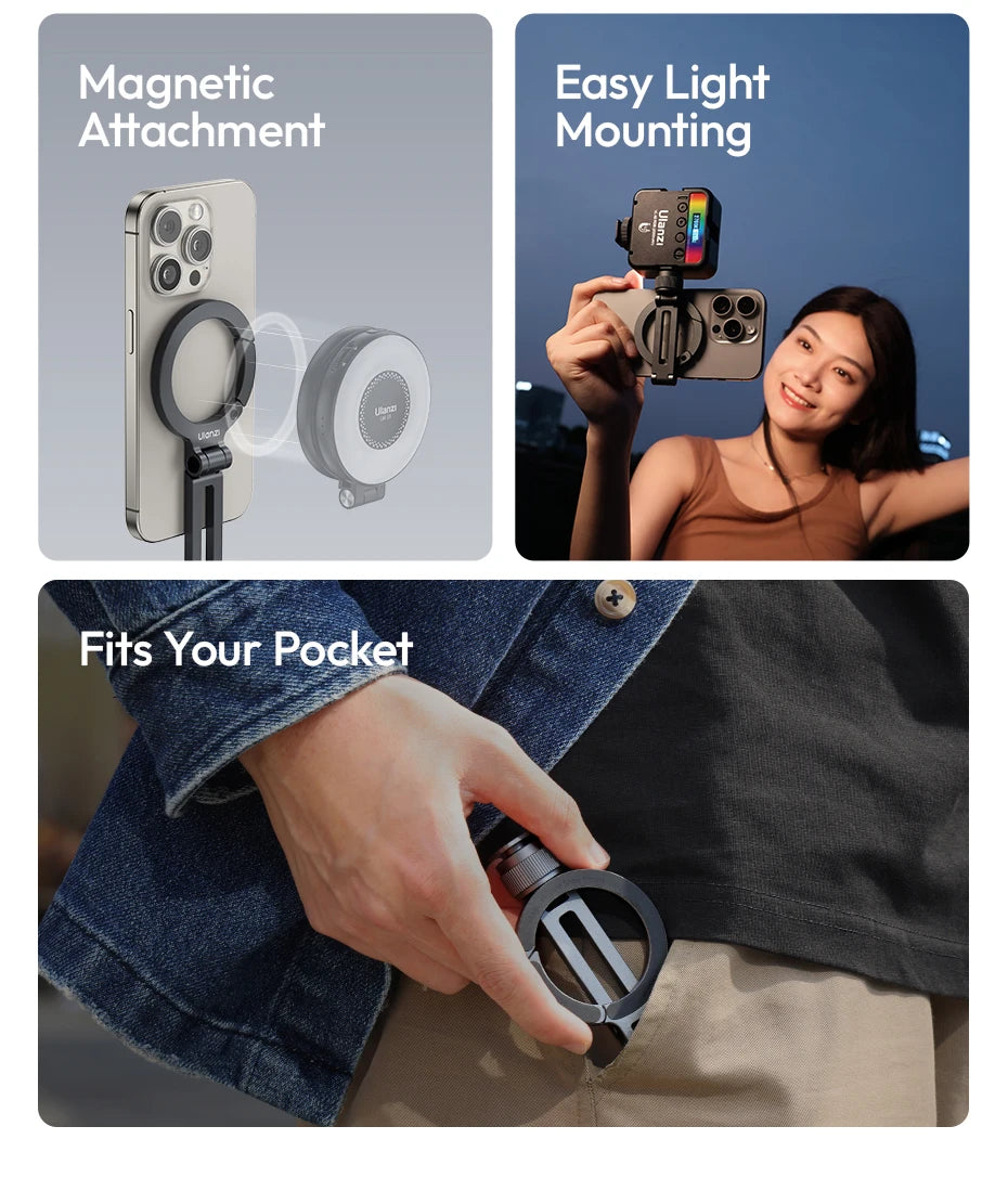 CowLost | double-side-magnetic-phone-mount-for-camera-tripod-for-iphone-16-15-14-13 |2