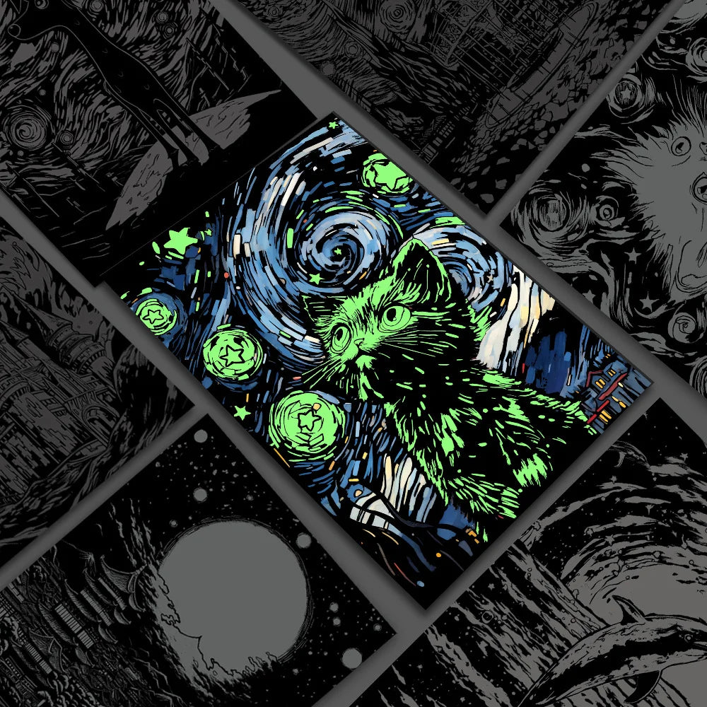 CowLost | product_id-a3-diy-noctilucent-scratch-painting-kit-castle-starry-cat-dolphin-landscape-night-scenes |15