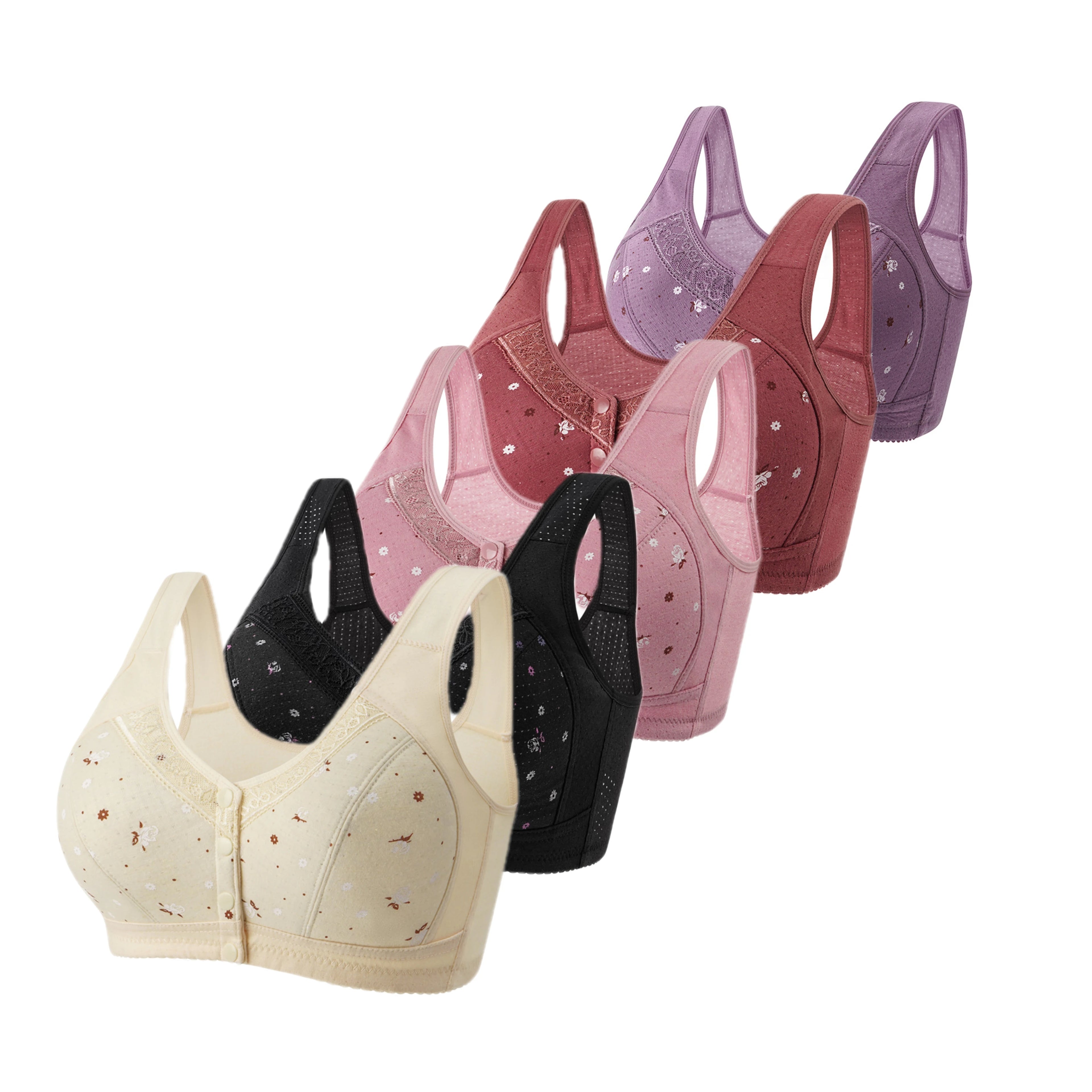 CowLost | product_id-fallsweet-5-piece-wireless-front-closure-seamless-lace-plus-size-bras-38-50bc |16