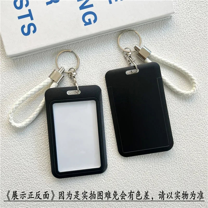 1Pc Solid Color Student Bus ID Card Protective Cover