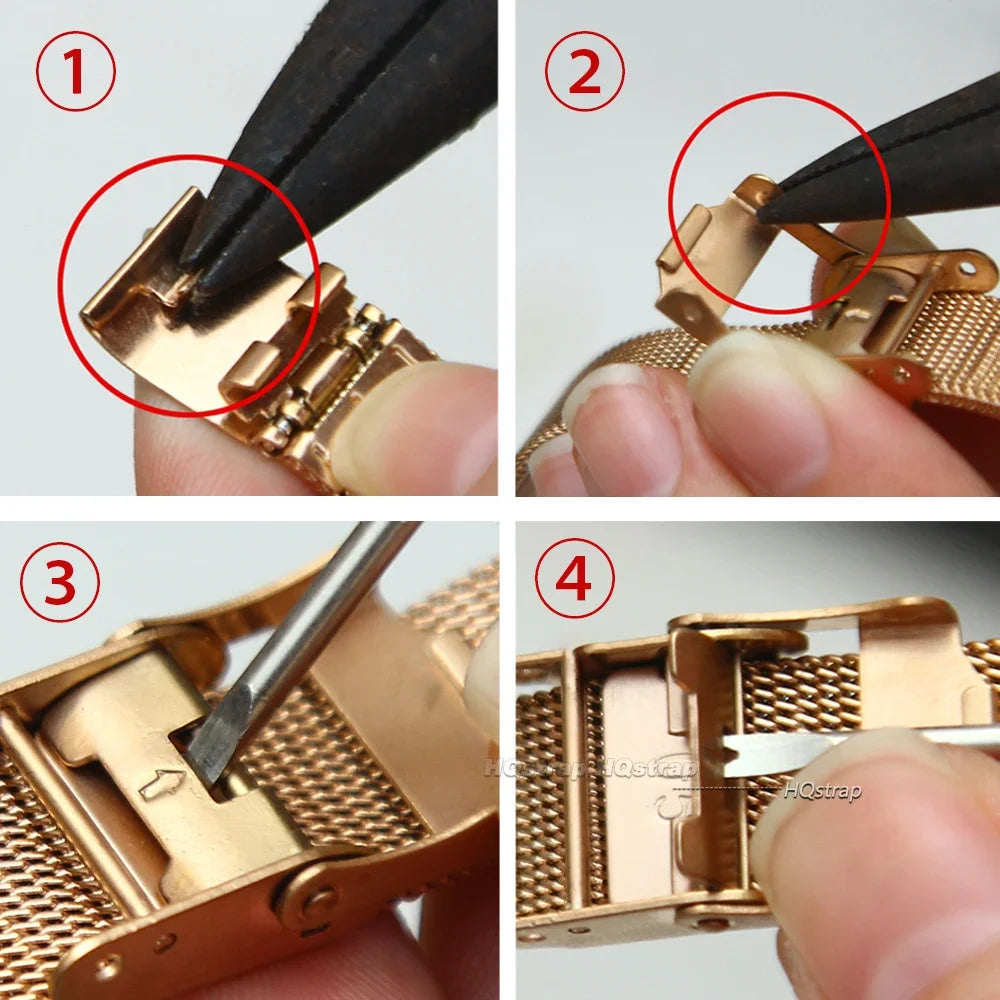 CowLost | product_id-universal-milanese-stainless-steel-watch-band-12-24mm-black-rose-gold-strap |5