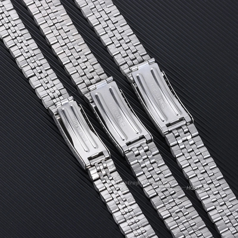 Stainless Steel Watchbands 12-22mm with Folding Clasp for Casio & Seiko