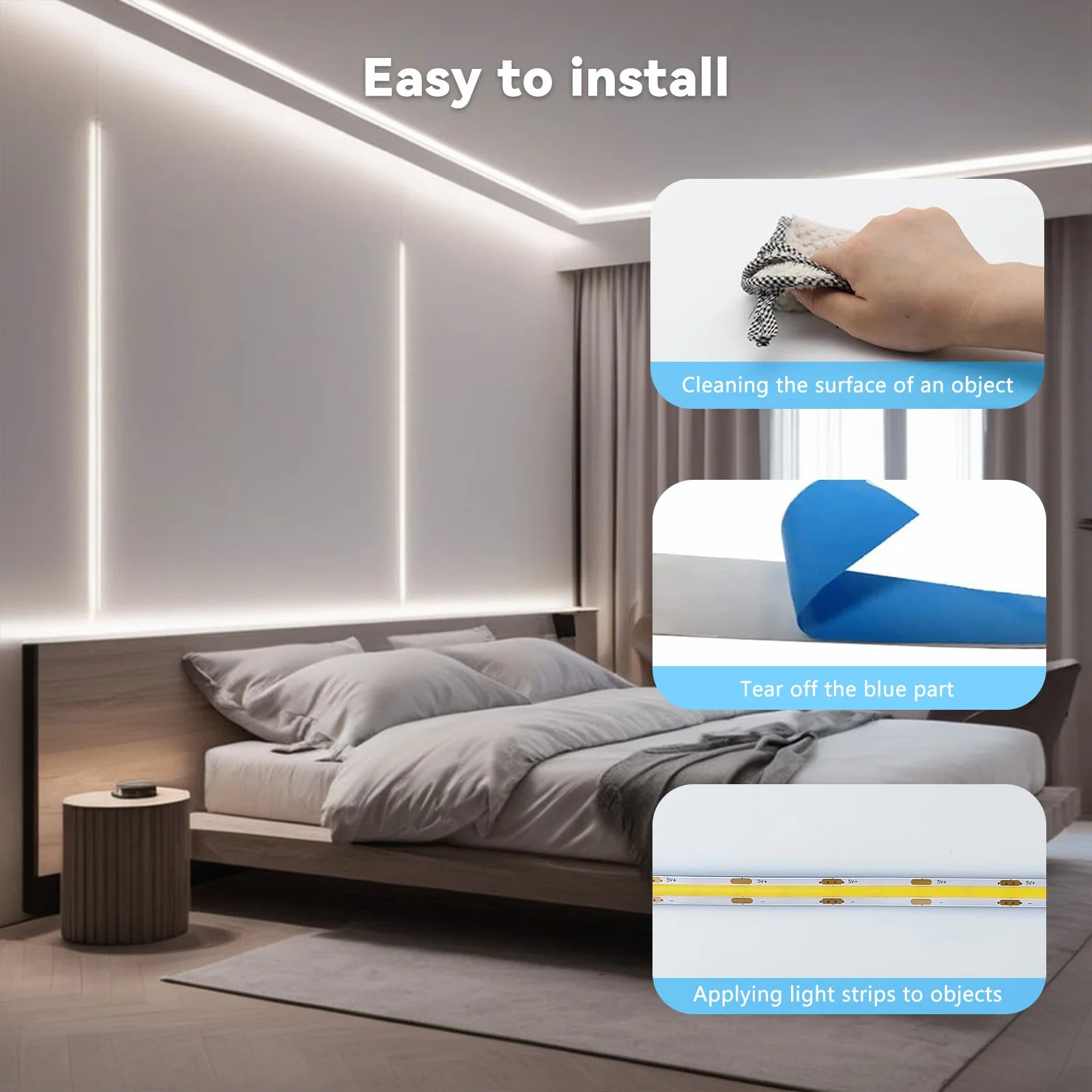 CowLost | tv-led-backlight-strips-bars-product_id-5v-usb-cob-led-touch-dimmable-flexible-light-strip-for-home-decoration |5