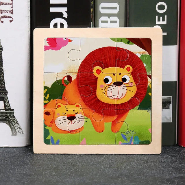 11*11cm 3D Wooden Puzzle Baby Toys