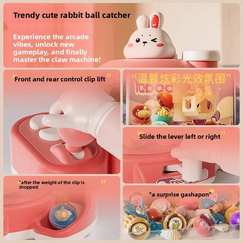 Kids Mini Doll Claw Machine Arcade Toy with Music and Lights