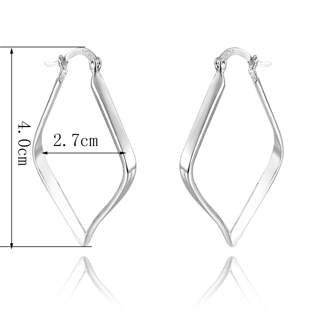 CowLost | business-card-cases-925-sterling-silver-geometric-hoop-earrings |2