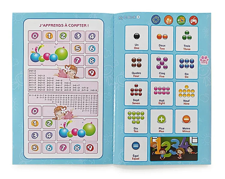 French-English Bilingual Children's Voice Reading Book Early Learning Toy