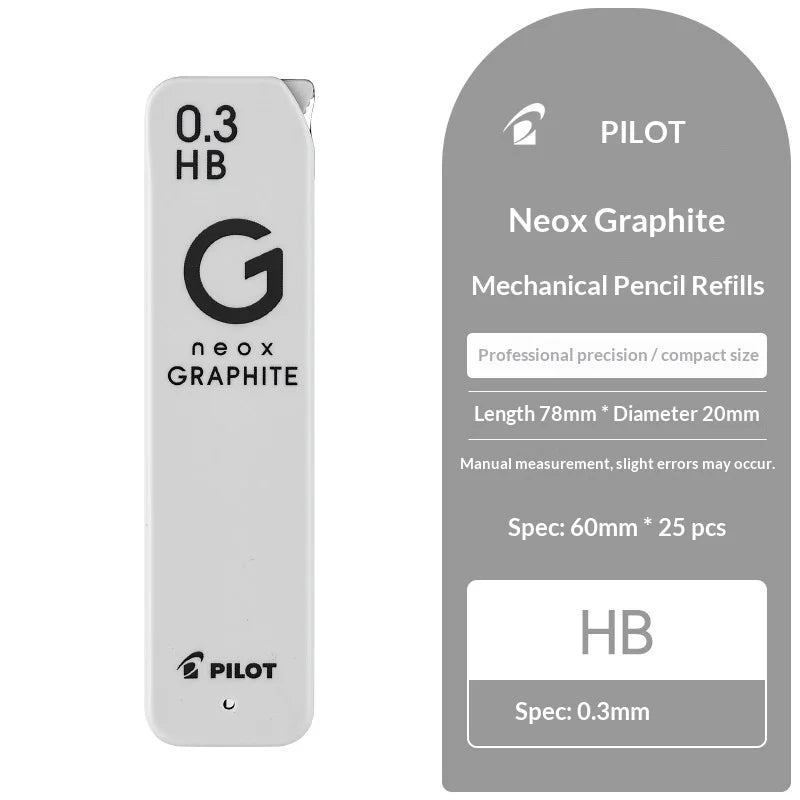 CowLost | pilot-limited-neox-hrfg-05-auto-feed-graphite-lead-0-3-0-5-0-7mm-high-purity-for-shake-advance-mechanical-pencil-japanengineered-1 |23