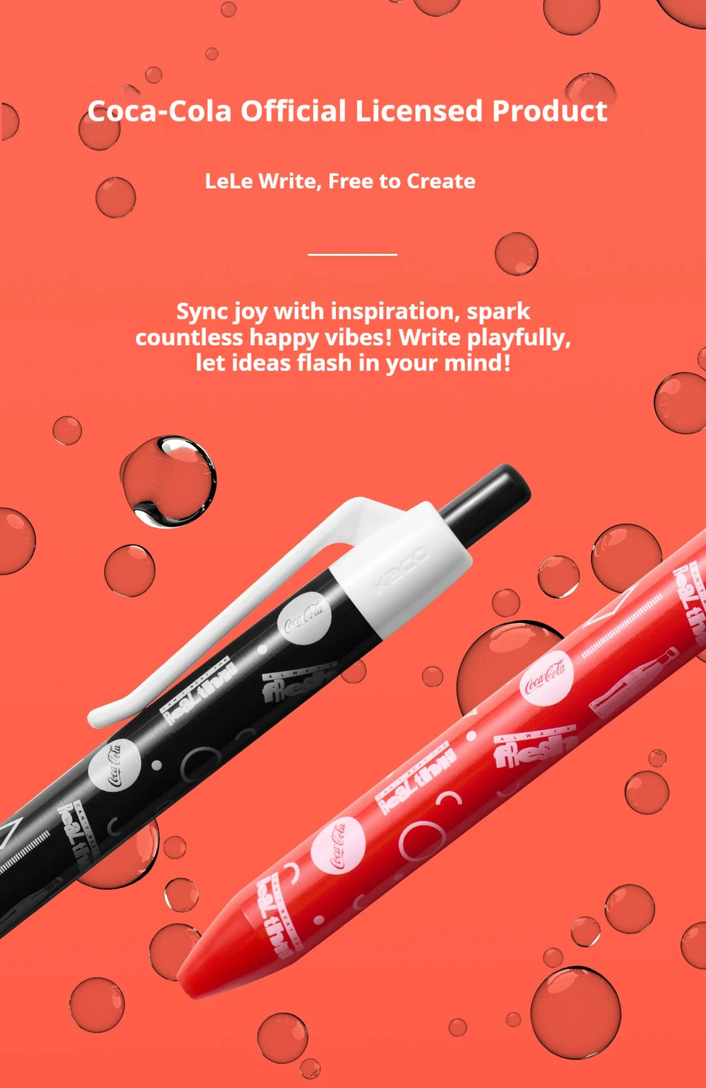CowLost | product_id-kaco-coca-cola-happy-bubbles-0-5mm-quick-dry-gel-pen-smooth-writing-collectible |8