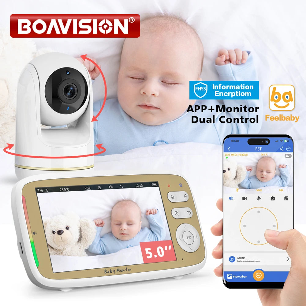 CowLost | 5-wireless-baby-monitor-3x-zoom-ptz-camera-feelbaby-app-and-full-color-ips-lcd-monitor-dual-control-security-camera-babysitter |1