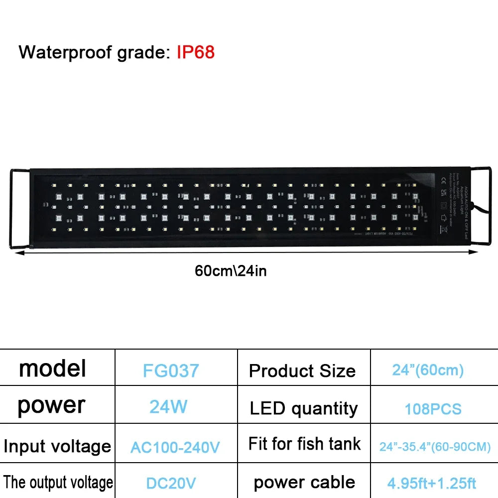 CowLost | toys-leewince-30-60cm-fish-tank-led-full-spectrum-24-7-lighting-ip68-waterproof |18