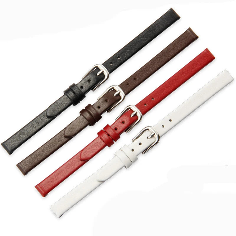 CowLost | womens-leather-watchbands-slim-6-8-10mm-12mm-13mm-14mm-15-16mm-17mm-soft-material-strap-silver-stainless-steel-buckle-bracelet-1 |5