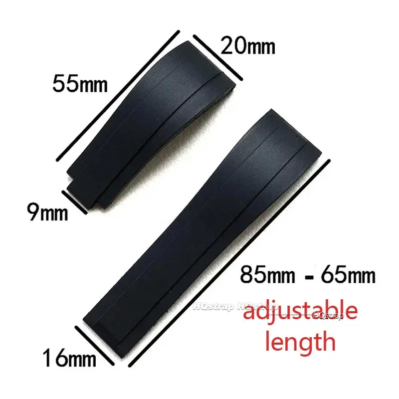 High Quality 20mm Silicone Watch Strap for Rolex Daytona Waterproof Wristband