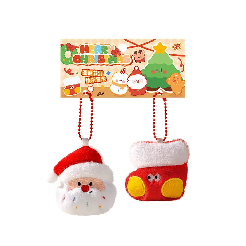 Cute Plush Santa Claus Christmas Tree Pendant Keychain Ornament Toy