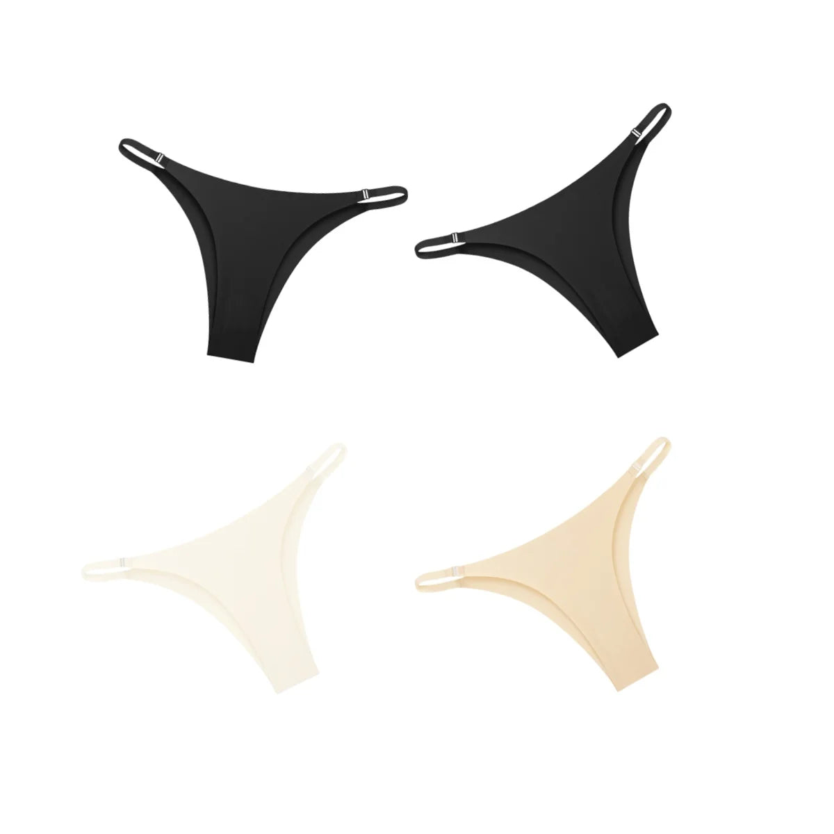 CowLost | product_id-4pcs-women-s-seamless-low-rise-ice-silk-brazilian-briefs-with-side-buckle-s-xl |20