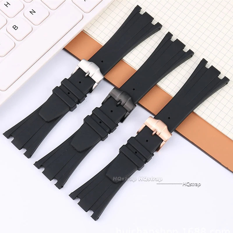 CowLost | product_id-26-27mm-waterproof-soft-silicone-strap-with-link-pin-for-ap-royal-oak-ga2100-ga-2110-replacement-watchband |4