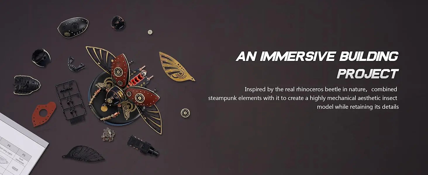 CowLost | fencing-barriers-robotime-rokr-rhinoceros-beetle-mechanical-3d-puzzle-model-kit |9