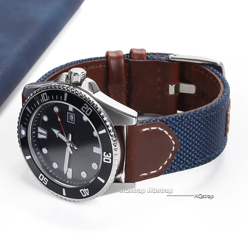 CowLost | product_id-canvas-nylon-leather-strap-for-samsung-galaxy-watch-6-5-4-universal-20mm-22mm-band-for-seiko-casio |4