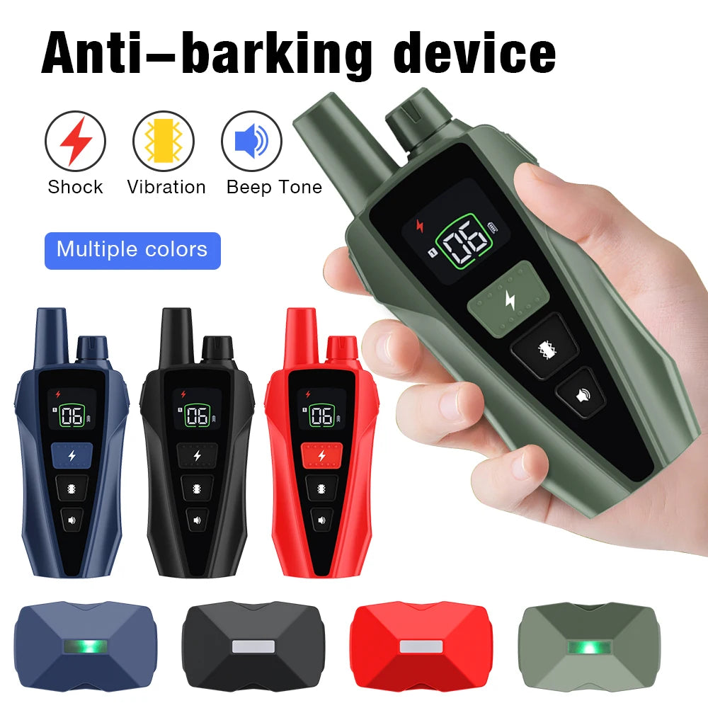 433MHz Waterproof Electric Dog Training Collar with Shock, Vibration & Light Anti-Bark Remote