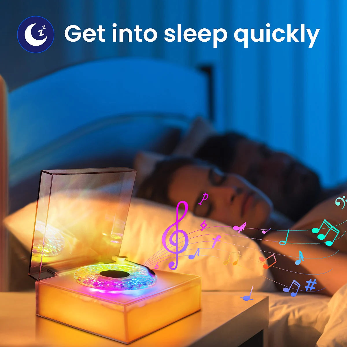 Water Ripple Bluetooth Speaker with Night Light and Three Playback Modes for Bedroom