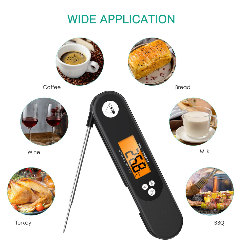 ORIA Digital Waterproof Food Thermometer for BBQ, Meat, Water, and Milk Cooking Probe