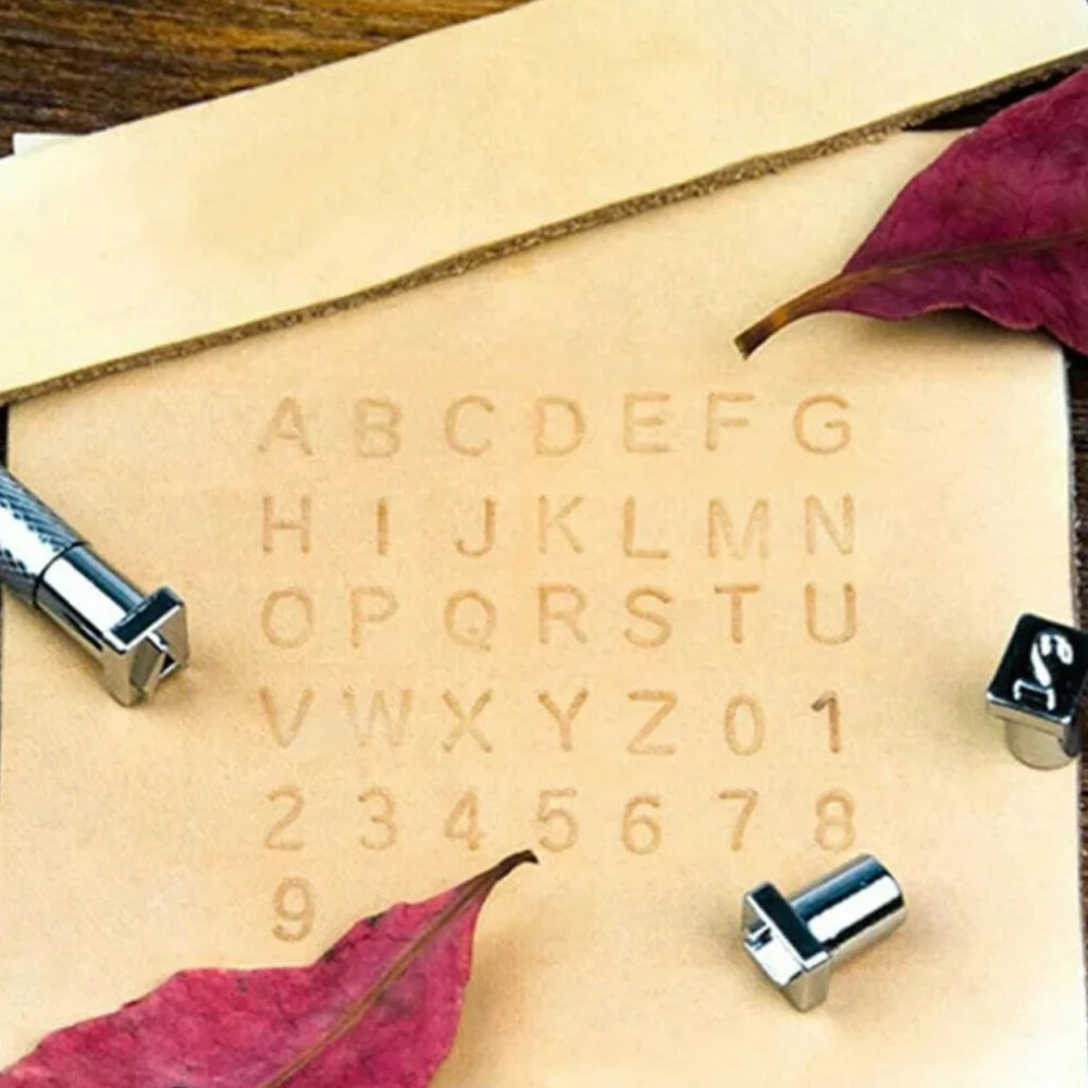 CowLost | 37pcs-letters-stamping-kit-3-5mm-6-5mm-metal-alphabet-number-leather-leather-embossed-tools-stamp-punch-tools |12