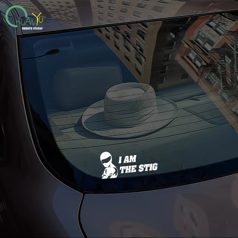CowLost | i-am-the-stig-creative-text-fun-pattern-racing-rider-sticker |9