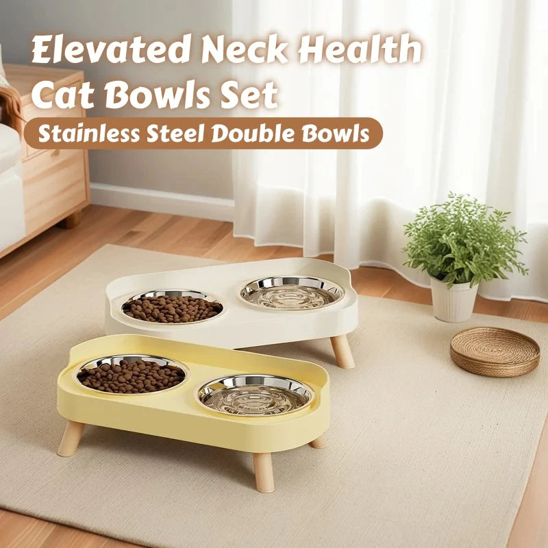 CowLost | product_id-dopamine-elevated-pet-feeder-with-dual-stainless-steel-bowls-and-neck-support |3