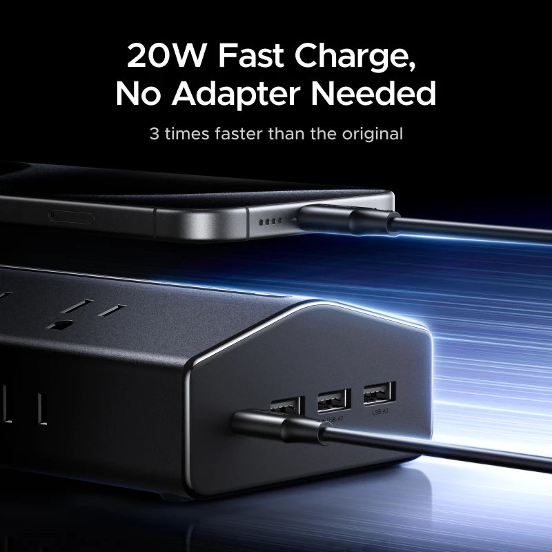 CowLost | ugreen-20w-power-strip-fast-charger-16-ac-outlets-1-usb-c-3-usb-a |3