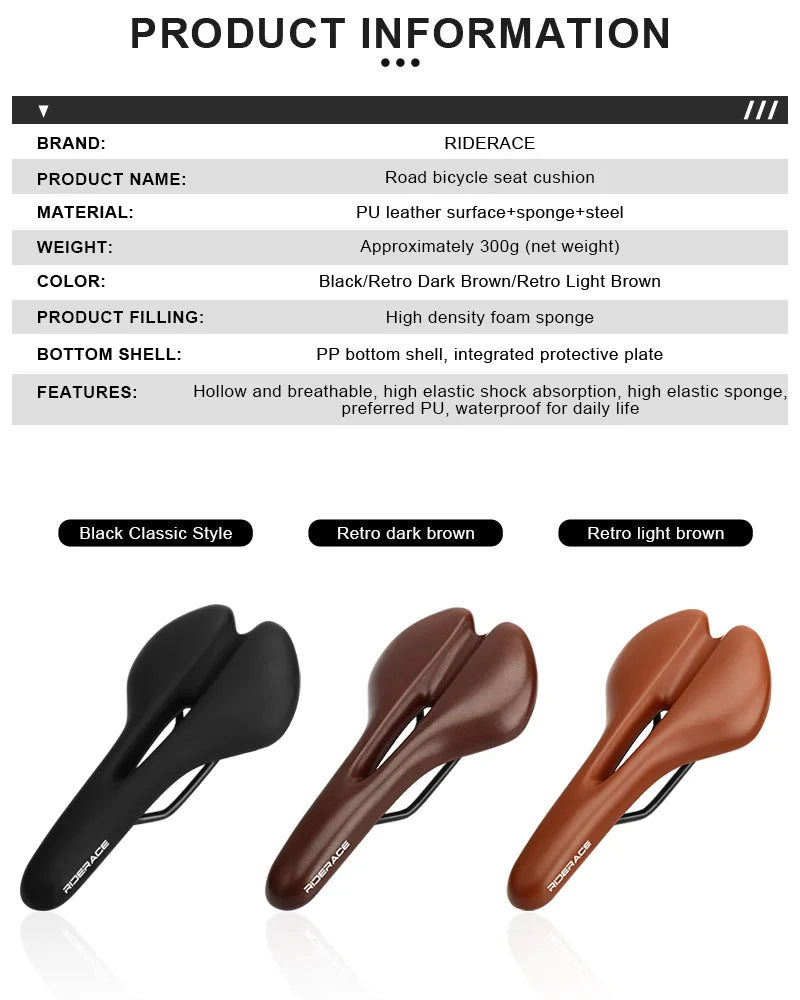 CowLost | riderace-bicycle-saddle-hollow-cycling-seat-for-men-women-soft-pu-leather-comfortable-shock-absorbing-mtb-road-bike-cushion |7