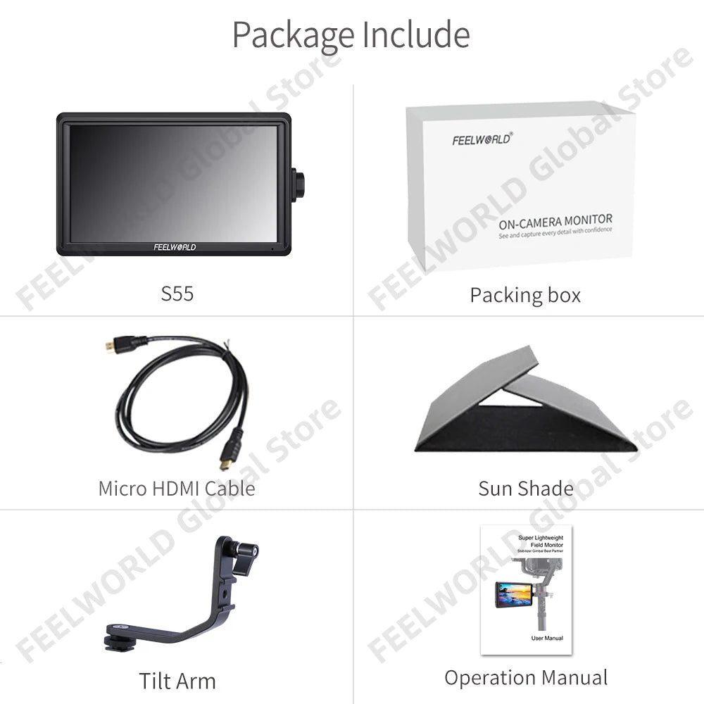 CowLost | 3d-printer-accessories-feelworld-s55-6-5-4k-portable-dslr-camera-field-monitor-hdmi-output |15