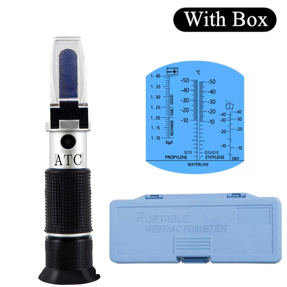 Portable Automotive Antifreeze Refractometer Freezing Point Tester ATC for Water Coolant