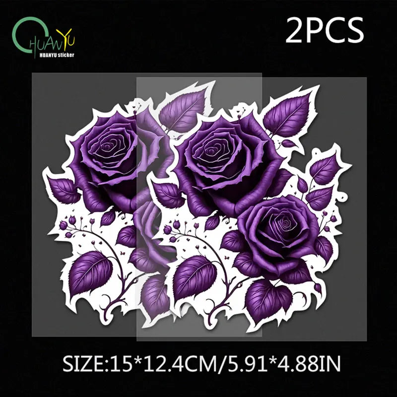 CowLost | creative-purple-rose-cartoon-car-sticker |9