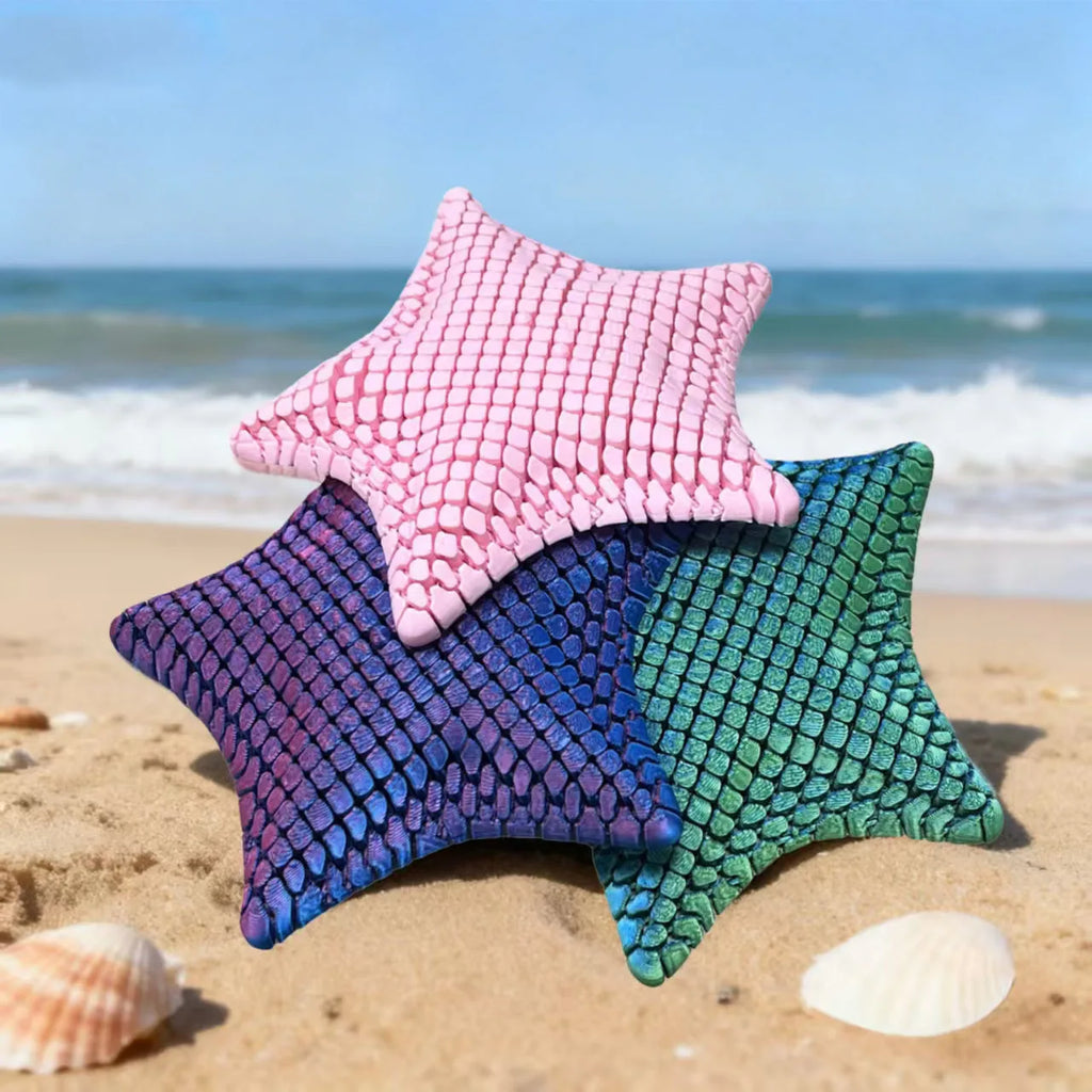 3D Printed Articulated Starfish Fidget Stress Relief Toy with Movable Joints