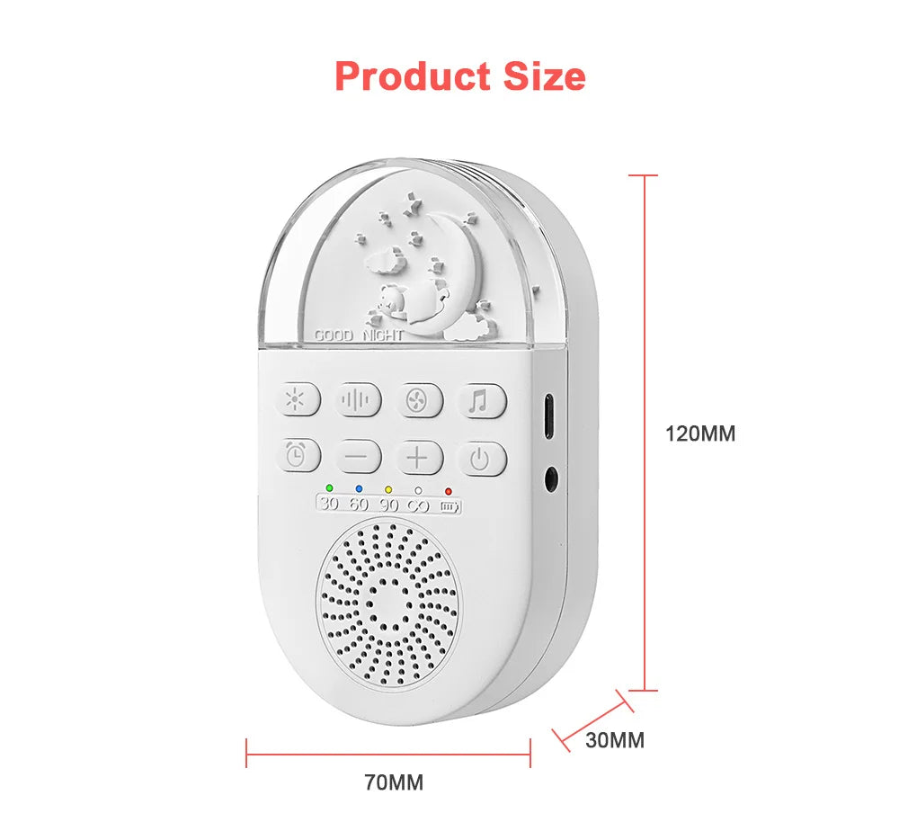 CowLost | portable-white-noise-baby-sleep-machine-24-soothing-sounds-soft-breath-light-30-60-90-timing-for-baby-adult-office-travel |19