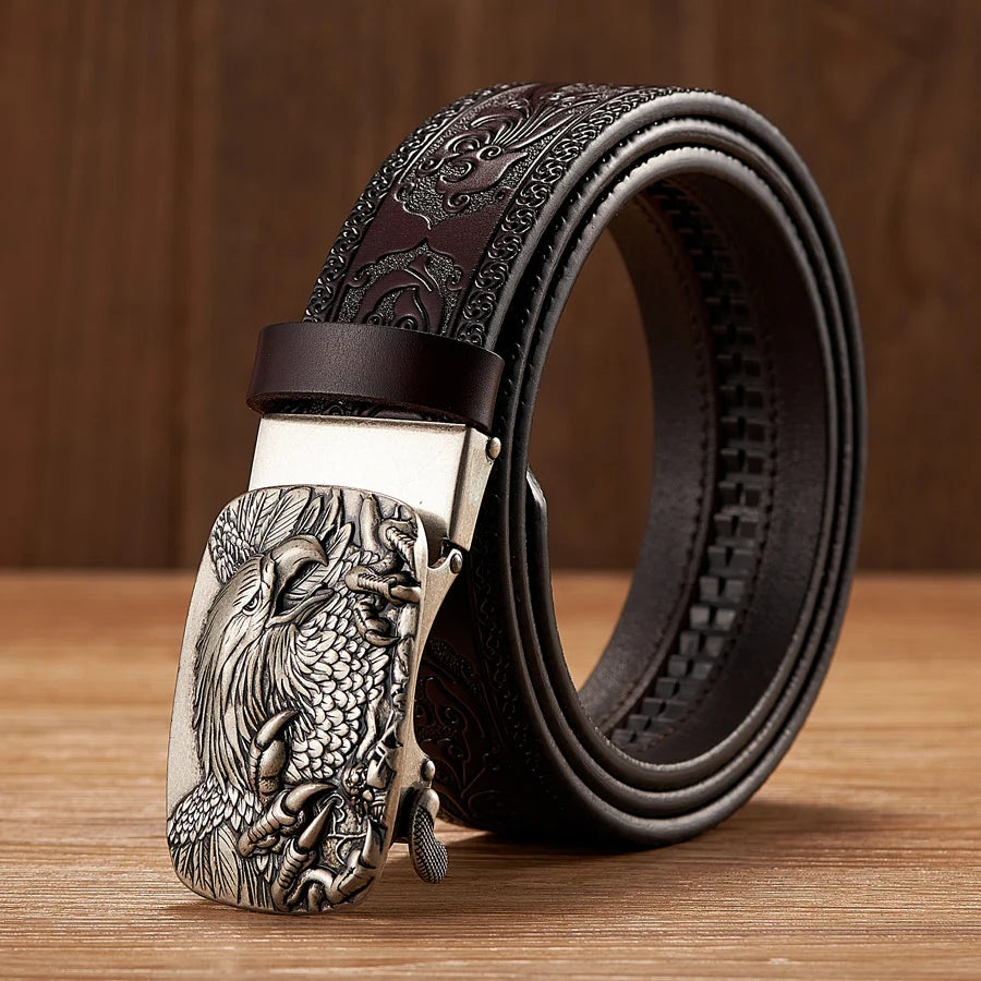 CowLost | 3-5cm-eagle-automatic-buckle-belt-emboss |15