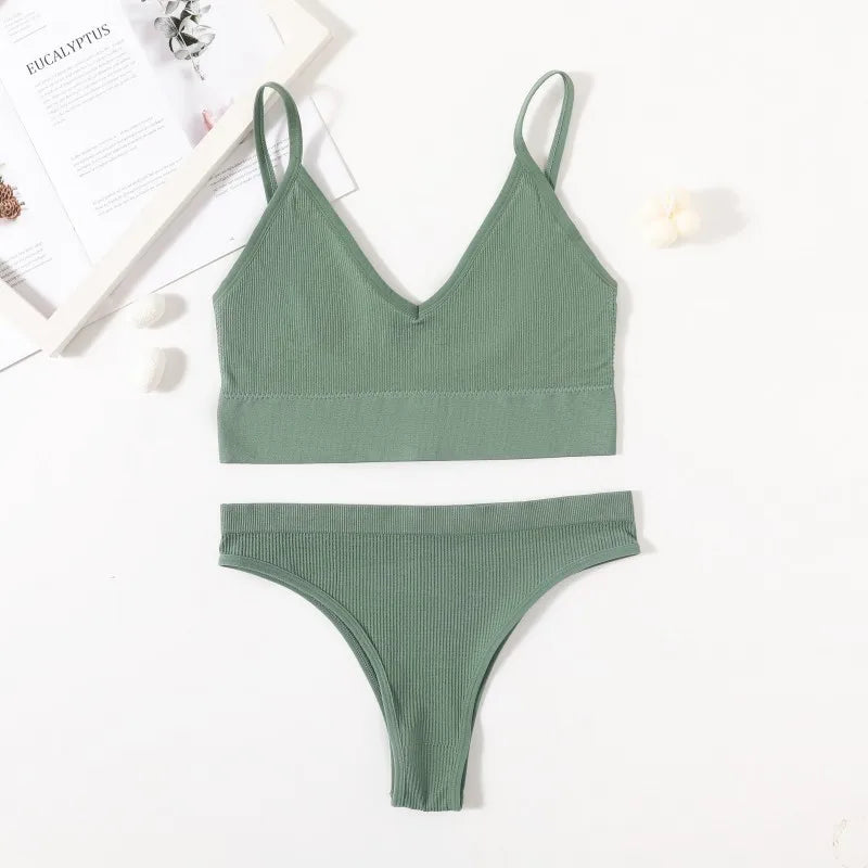 CowLost | product_id-women-seamless-wire-free-bra-high-leg-thong-set-with-u-back |3
