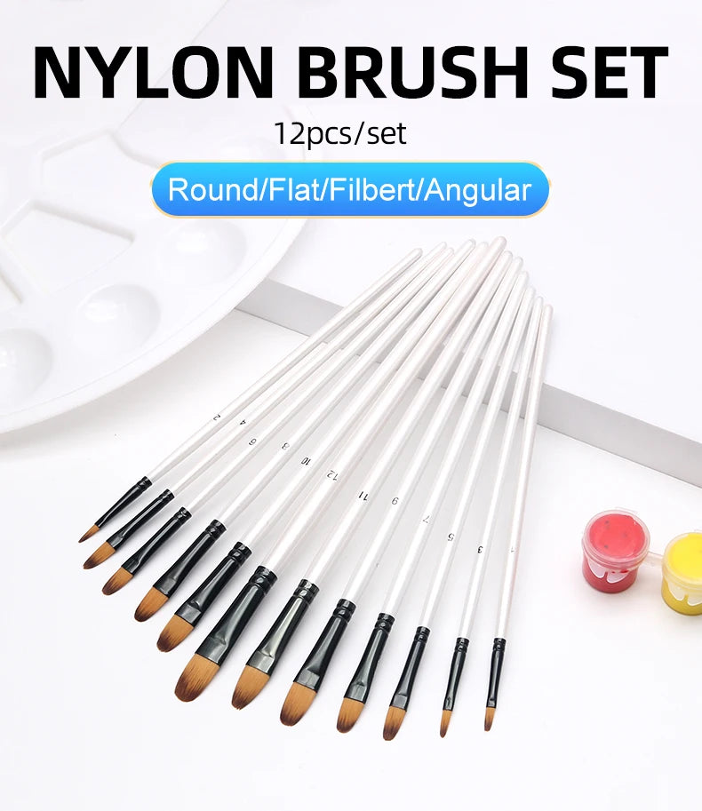 CowLost | 12-piece-nylon-bristle-brushes-set-for-beginners |7