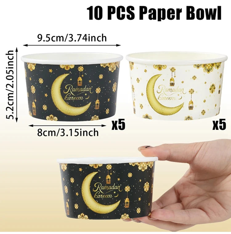 CowLost | 10pcs-ramadan-paper-bowl-eid-mubarak-decoration-for-home-food-holders |23