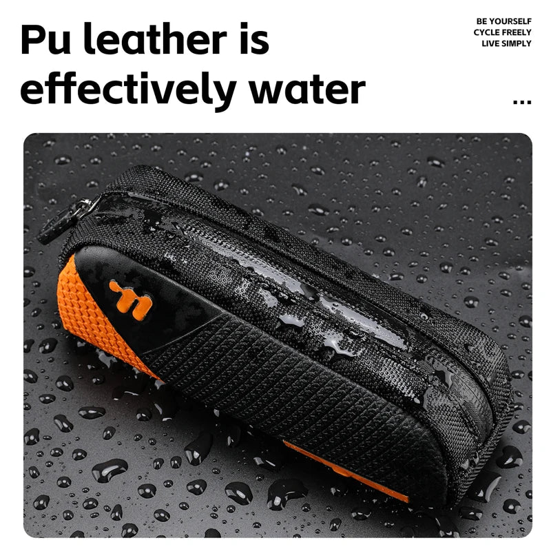 CowLost | west-biking-mini-bike-bag-0-6l-portable-bicycle-top-tube-bag-pu-waterproof-lightweight-triangle-bag-mtb-road-bike-accessories |3
