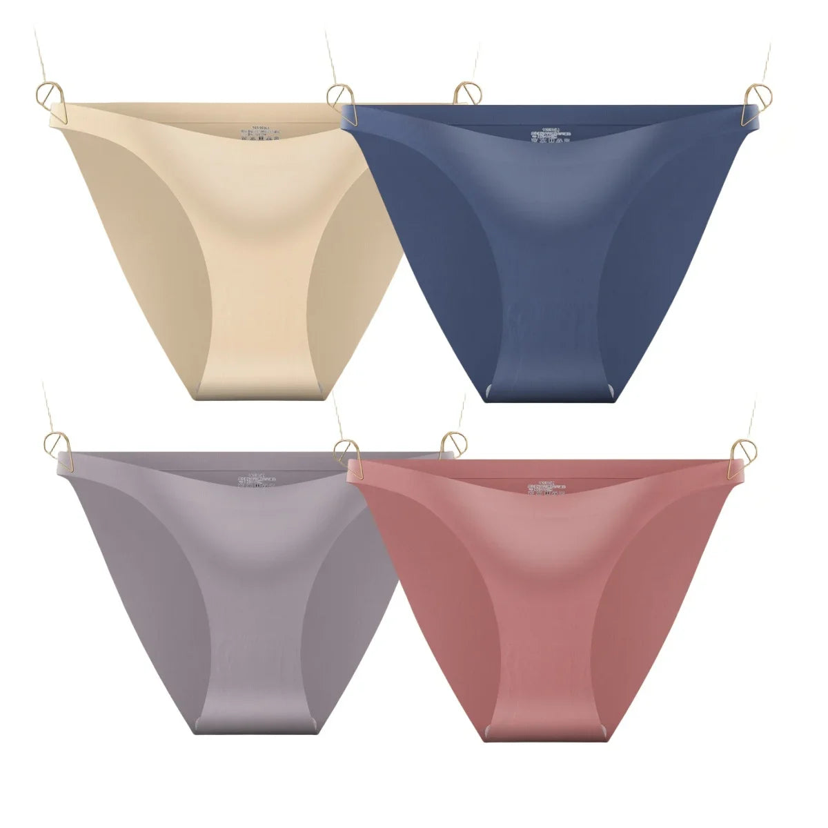 CowLost | product_id-4pcs-women-s-seamless-low-rise-ultra-thin-ice-silk-briefs-solid-colors |25