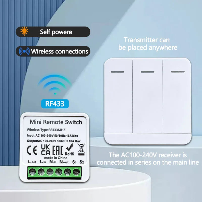 CowLost | wireless-transmitters-product_id-rf-433-mhz-mini-wireless-smart-switch-1-2-3-gang-wall-remote-control-relay-receiver |9