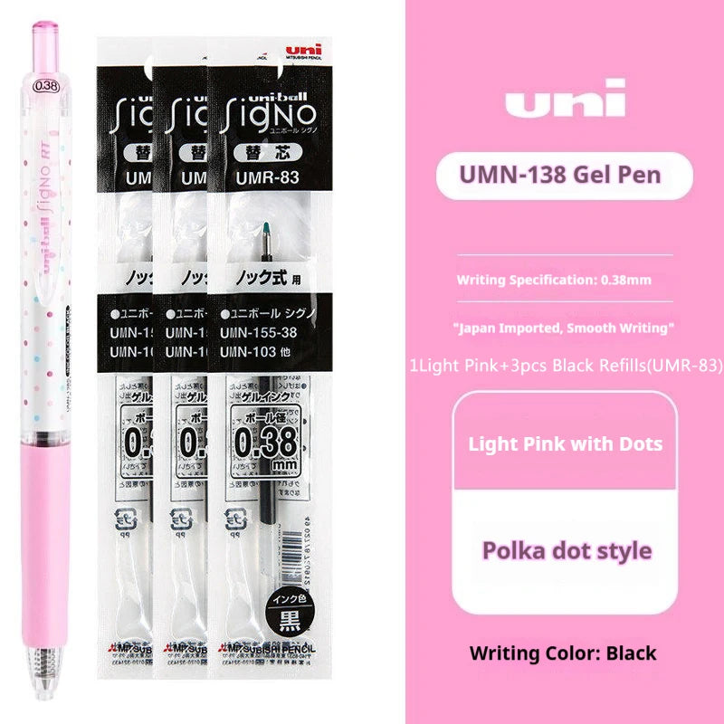 CowLost | product_id-uni-ball-signo-umn-138s-limited-polka-dot-gel-pen-0-38mm-retractable-fine-point-assorted-colors |23