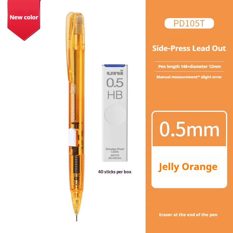 CowLost | product_id-pentel-pd105t-0-5mm-mechanical-pencil-break-resistant-lead-color-blocked-transparent-side-smooth-writing |30