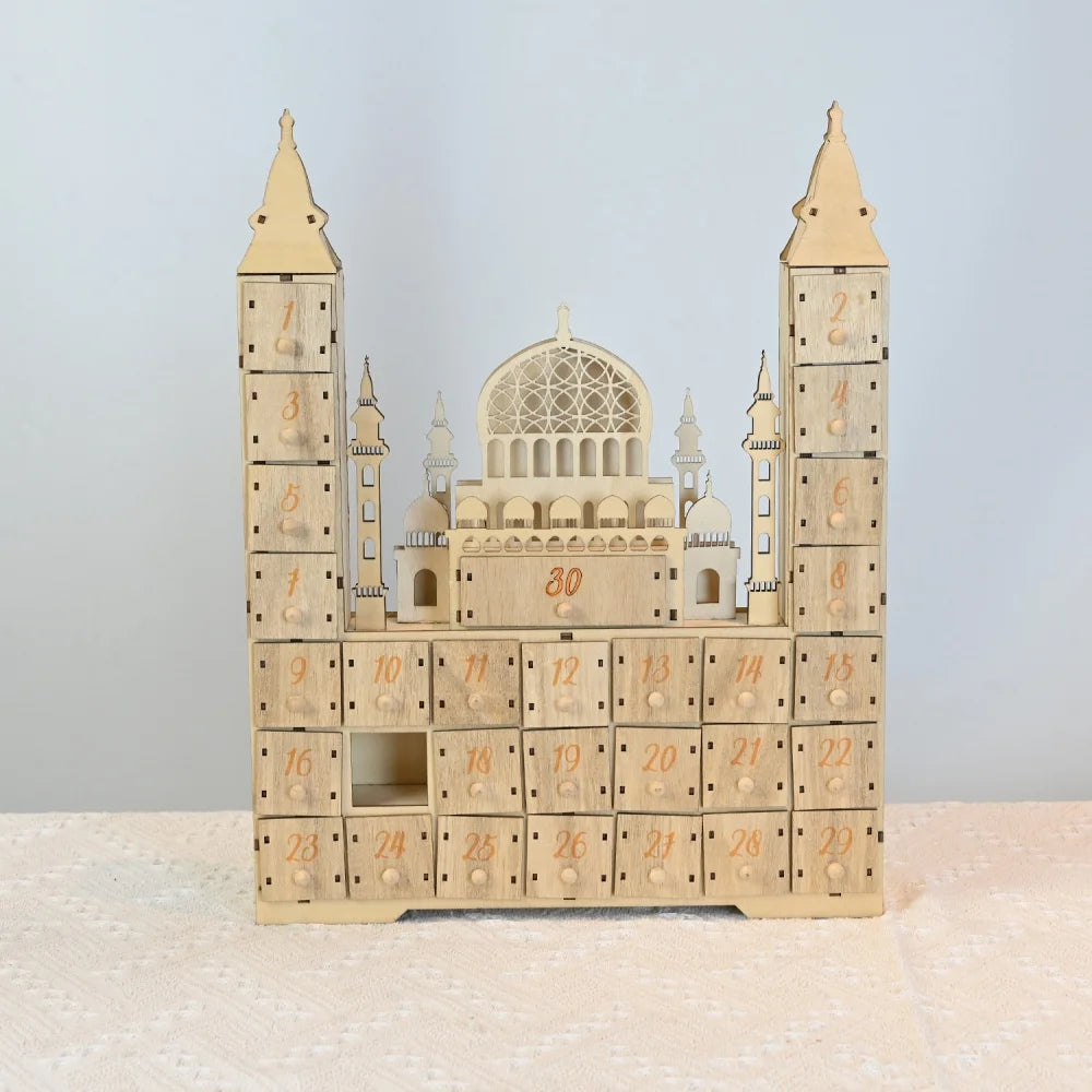 CowLost | ramadan-countdown-calendar-eid-mubarak-wooden-mosque-ornaments |2